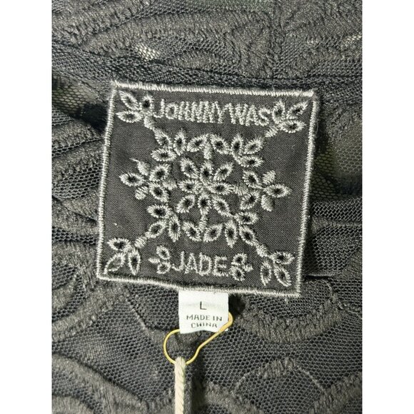 Johnny Was NWT Large Black Astrid Sheer Embroidered Lace Sheer Blouse NEW W TAGS - Picture 7 of 10